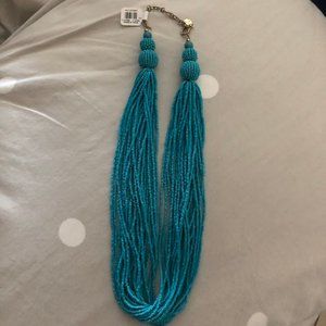 NWT LOFT Turquoise Glass Beaded Statement Necklace